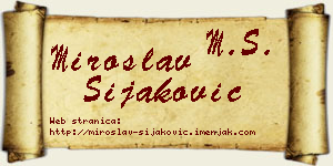Miroslav Šijaković vizit kartica